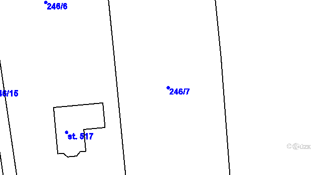 Parcela st. 246/7 v KÚ Horní Bludovice, Katastrální mapa