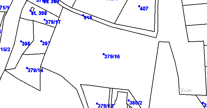 Parcela st. 379/16 v KÚ Horní Bludovice, Katastrální mapa