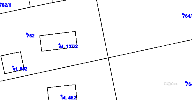 Parcela st. 765/1 v KÚ Prostřední Bludovice, Katastrální mapa