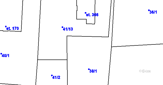 Parcela st. 41/3 v KÚ Prostřední Bludovice, Katastrální mapa