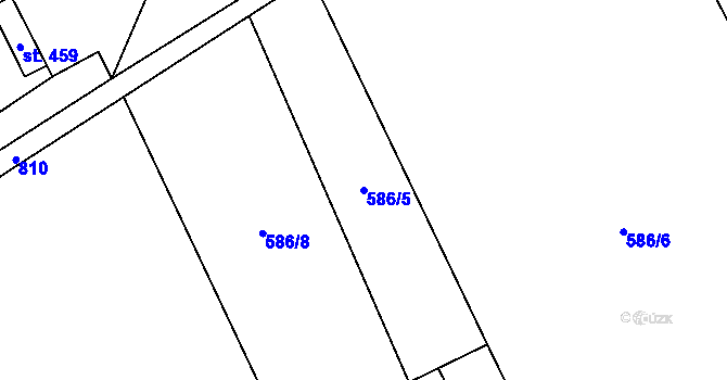 Parcela st. 586/5 v KÚ Prostřední Bludovice, Katastrální mapa