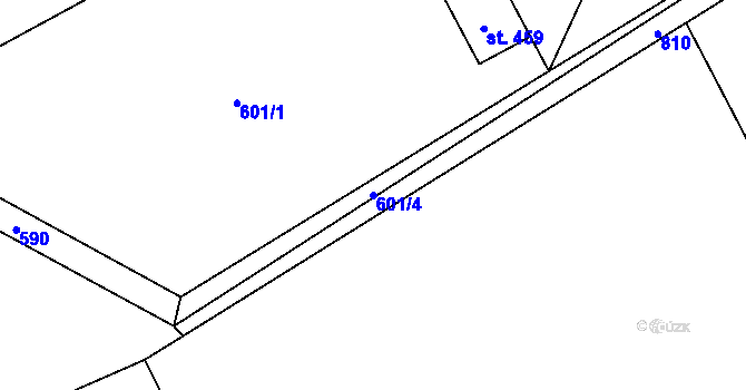 Parcela st. 601/4 v KÚ Prostřední Bludovice, Katastrální mapa