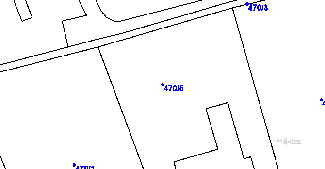 Parcela st. 470/5 v KÚ Prostřední Bludovice, Katastrální mapa