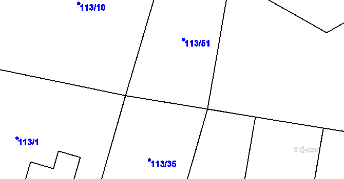 Parcela st. 113/49 v KÚ Prostřední Bludovice, Katastrální mapa