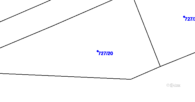 Parcela st. 727/20 v KÚ Prostřední Bludovice, Katastrální mapa