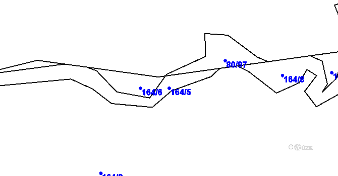 Parcela st. 164/5 v KÚ Prostřední Bludovice, Katastrální mapa