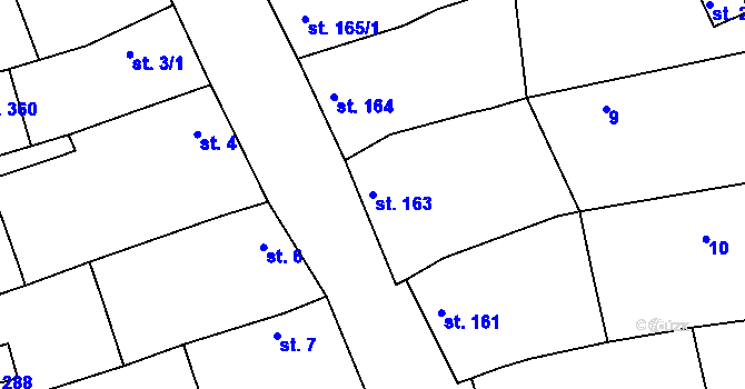 Parcela st. 163 v KÚ Horní Bojanovice, Katastrální mapa