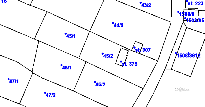 Parcela st. 45/2 v KÚ Horní Bojanovice, Katastrální mapa