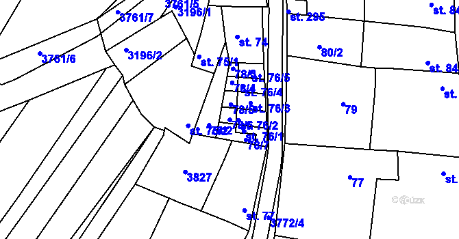 Parcela st. 78/6 v KÚ Horní Bojanovice, Katastrální mapa