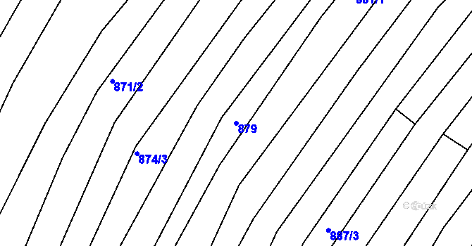 Parcela st. 879 v KÚ Horní Bojanovice, Katastrální mapa