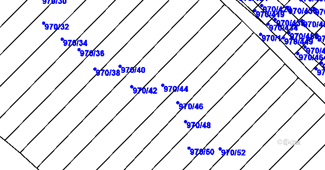 Parcela st. 970/44 v KÚ Horní Bojanovice, Katastrální mapa