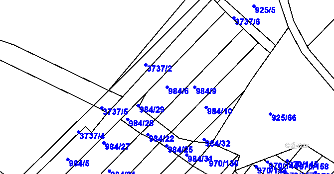 Parcela st. 984/6 v KÚ Horní Bojanovice, Katastrální mapa