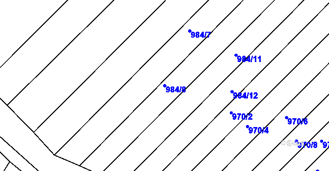 Parcela st. 984/8 v KÚ Horní Bojanovice, Katastrální mapa