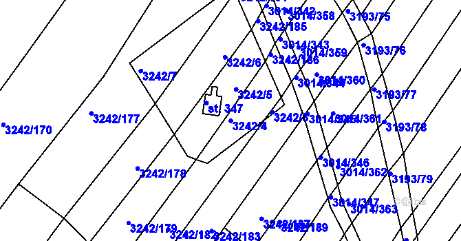 Parcela st. 3242/4 v KÚ Horní Bojanovice, Katastrální mapa