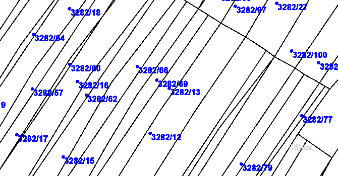 Parcela st. 3282/13 v KÚ Horní Bojanovice, Katastrální mapa
