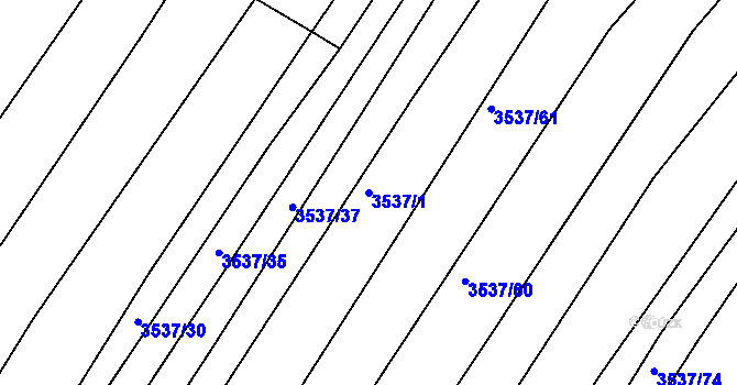 Parcela st. 3537/1 v KÚ Horní Bojanovice, Katastrální mapa
