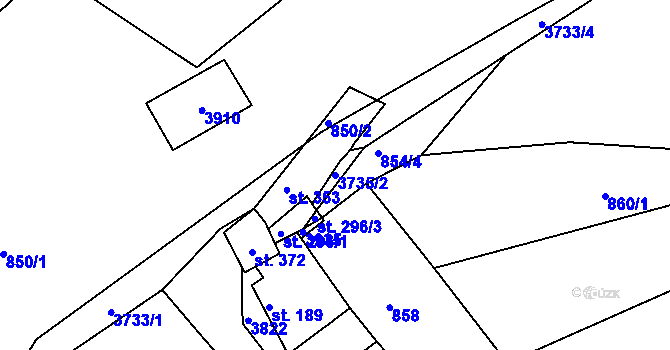 Parcela st. 3735/2 v KÚ Horní Bojanovice, Katastrální mapa