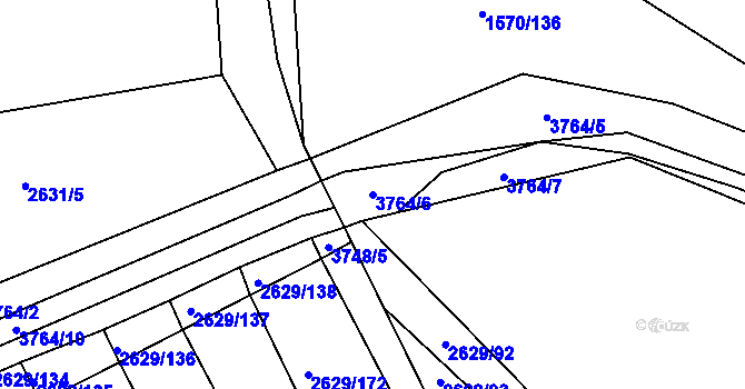 Parcela st. 3764/6 v KÚ Horní Bojanovice, Katastrální mapa