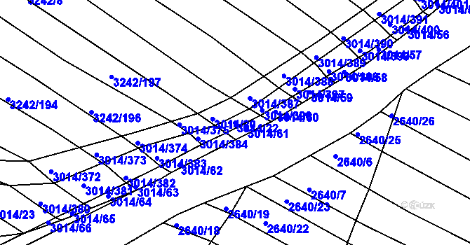 Parcela st. 3014/22 v KÚ Horní Bojanovice, Katastrální mapa