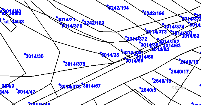 Parcela st. 3014/23 v KÚ Horní Bojanovice, Katastrální mapa