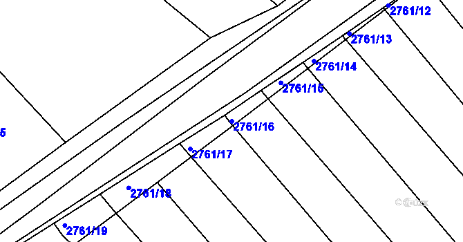 Parcela st. 2761/16 v KÚ Horní Bojanovice, Katastrální mapa