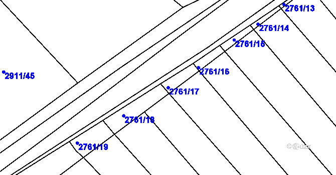 Parcela st. 2761/17 v KÚ Horní Bojanovice, Katastrální mapa