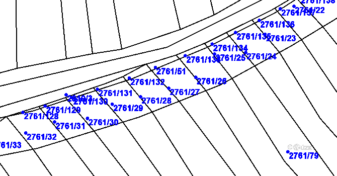 Parcela st. 2761/27 v KÚ Horní Bojanovice, Katastrální mapa