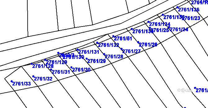 Parcela st. 2761/28 v KÚ Horní Bojanovice, Katastrální mapa