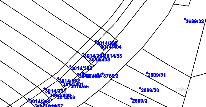 Parcela st. 3014/53 v KÚ Horní Bojanovice, Katastrální mapa