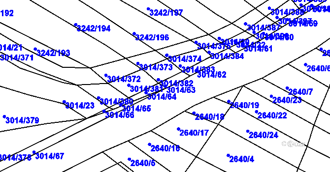 Parcela st. 3014/63 v KÚ Horní Bojanovice, Katastrální mapa