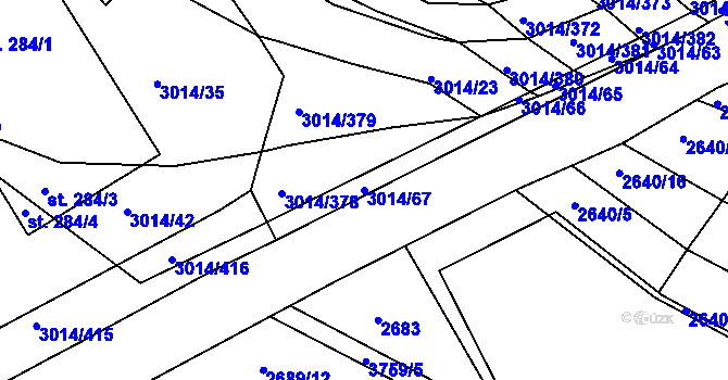 Parcela st. 3014/67 v KÚ Horní Bojanovice, Katastrální mapa