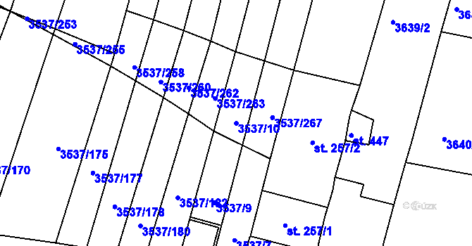 Parcela st. 3537/10 v KÚ Horní Bojanovice, Katastrální mapa