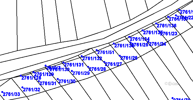 Parcela st. 2761/51 v KÚ Horní Bojanovice, Katastrální mapa