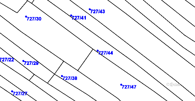 Parcela st. 727/44 v KÚ Horní Bojanovice, Katastrální mapa