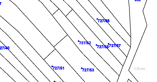 Parcela st. 727/52 v KÚ Horní Bojanovice, Katastrální mapa