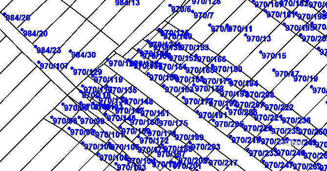 Parcela st. 970/163 v KÚ Horní Bojanovice, Katastrální mapa
