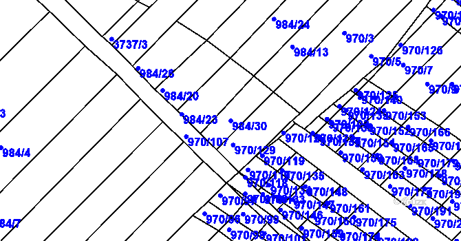 Parcela st. 984/30 v KÚ Horní Bojanovice, Katastrální mapa