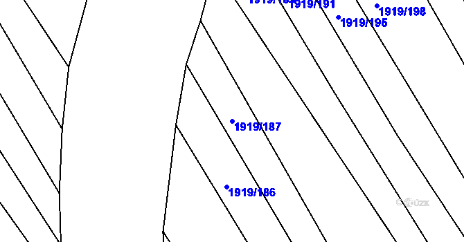 Parcela st. 1919/187 v KÚ Horní Bojanovice, Katastrální mapa