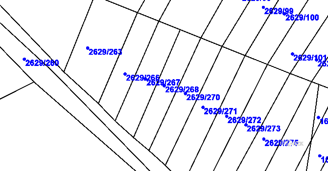 Parcela st. 2629/268 v KÚ Horní Bojanovice, Katastrální mapa