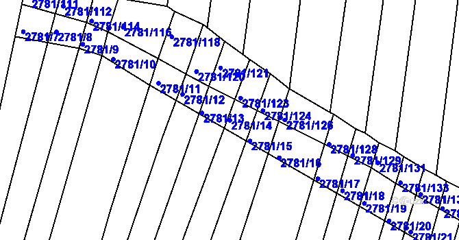 Parcela st. 2781/14 v KÚ Horní Bojanovice, Katastrální mapa