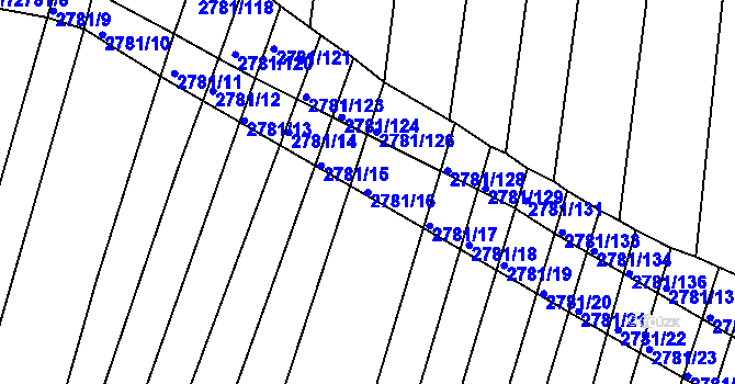Parcela st. 2781/16 v KÚ Horní Bojanovice, Katastrální mapa