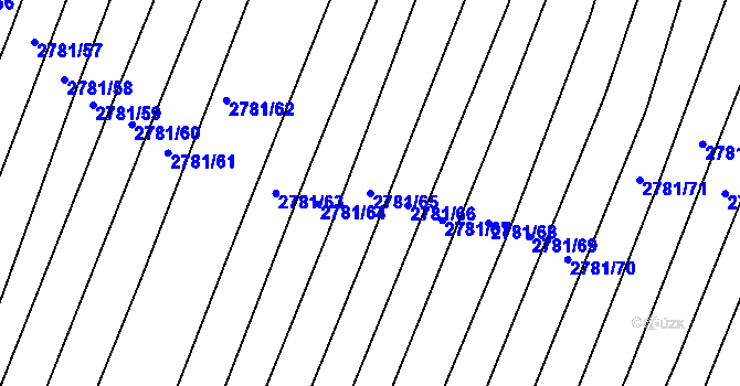 Parcela st. 2781/65 v KÚ Horní Bojanovice, Katastrální mapa