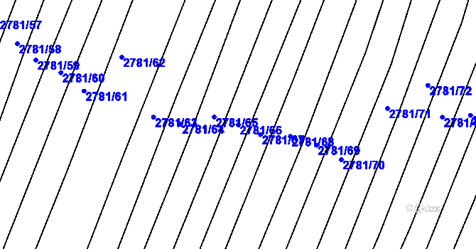 Parcela st. 2781/66 v KÚ Horní Bojanovice, Katastrální mapa
