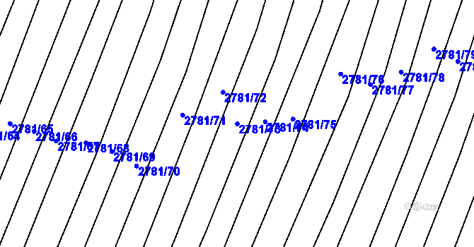 Parcela st. 2781/73 v KÚ Horní Bojanovice, Katastrální mapa