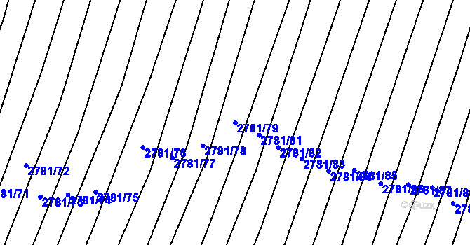 Parcela st. 2781/79 v KÚ Horní Bojanovice, Katastrální mapa