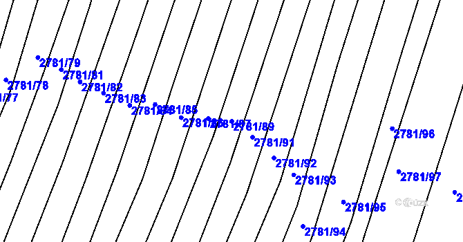 Parcela st. 2781/89 v KÚ Horní Bojanovice, Katastrální mapa