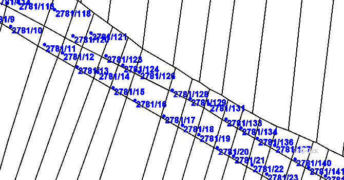 Parcela st. 2781/128 v KÚ Horní Bojanovice, Katastrální mapa