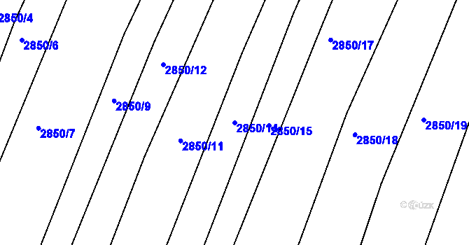 Parcela st. 2850/14 v KÚ Horní Bojanovice, Katastrální mapa