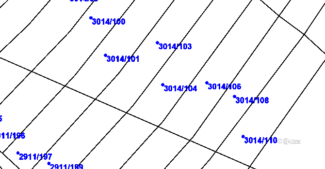Parcela st. 3014/104 v KÚ Horní Bojanovice, Katastrální mapa