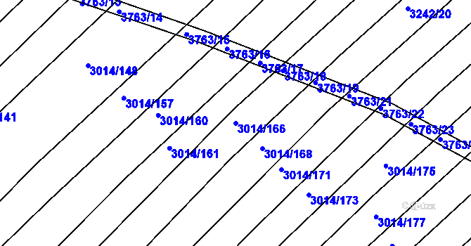 Parcela st. 3014/166 v KÚ Horní Bojanovice, Katastrální mapa